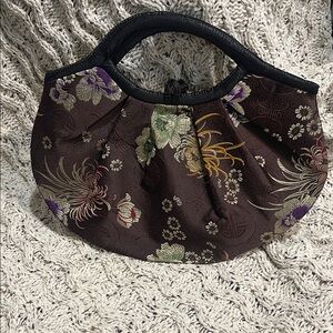 Chic Floral Brown Shoulder Bag